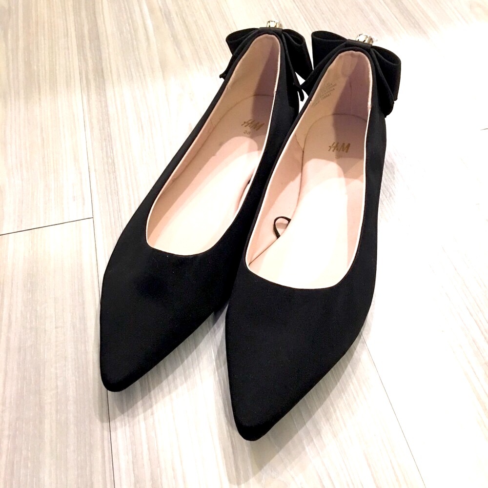 Black Satin Dress Flats Size 8.5 with jewels